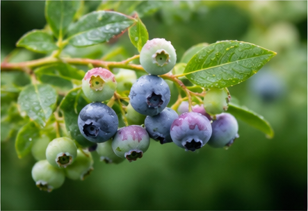 Heidelbeeren am Strauch
